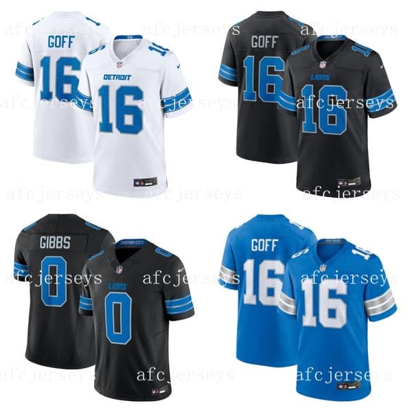 Custom Football Jerseys 0 Jahmyr Gibbs Amon-Ra St. Brown Aidan Hutchinson Jared Goff Jameson Williams Isaac TeSlaa S-7XL