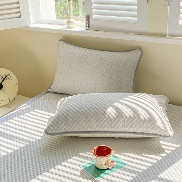 150*200cm Grey Color Bean Cooling Mat Summer Soft Mat Ice Silk Foldable Mat for Dormitory Machine Washable Bed sheet