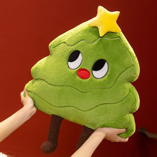 Internet Celebrity Big Eye Christmas Tree Pillow Sofa Living Room Car Office Cushion 2-in-1 Coral Fleece Blanket Gift XJ260303