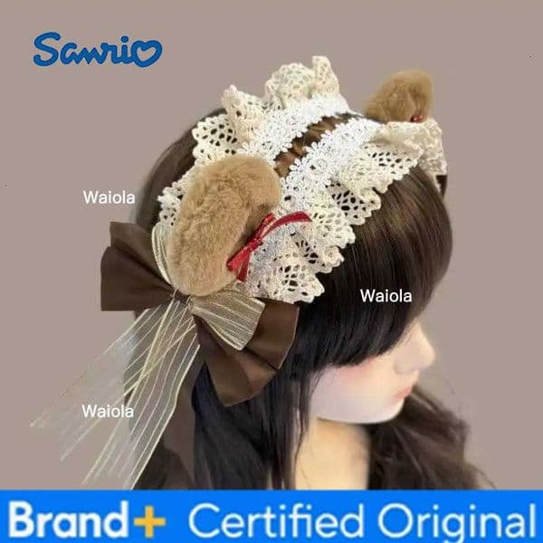 Sanrio 1PC Lolita Headband Hairband Bow Lace Lolita Accessories Sweet Japanese Lolita Maid Versatile Headwear Bear Ears H251230