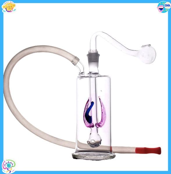 Creative mini 10mm female colorful flower water hookah glass oil burner bongs pipe with smoking oil bowl and silicone hose straw