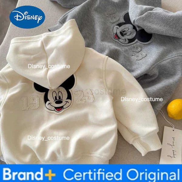 Disney Mickey Mouse Children Coat 2025 Spring Autumn Kid Cartoon Embroidery Hoodie Top Baby Clothing Boys Sports Zipper Jacket H251231