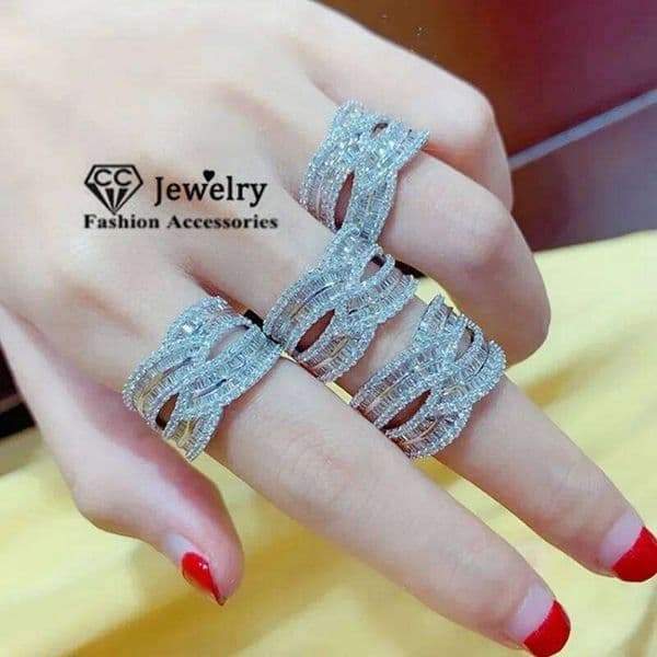 CC Rings For Women and Men Hyperbole Luxury Cubic Zirconia Fine Jewelry Bridal Wedding Party Accessory Bijoux Femme CC3198