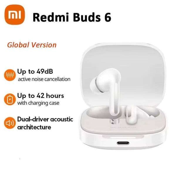 XIAOMI Global Version Xiaomi Redmi Buds 6 Bluetooth Headphone Active Noise Cancellation Long Battery Life Outdoor Wireless TWS Earphone