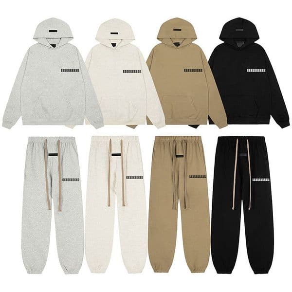 Men's Hoodies Tracksuits Classic Brand Double Line Back Reflective Letter High Street Fleece Loose Casual Men Woman Hoodie Pants