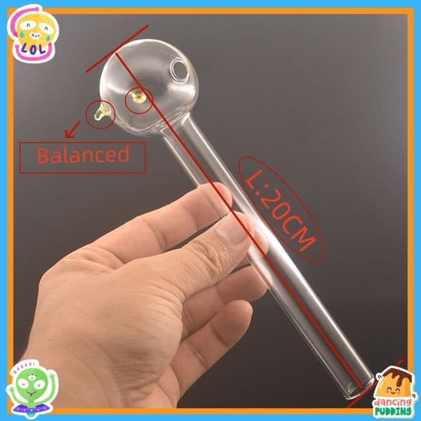 Wholesale 20cm thich heady glass oil burner pipe Big 50mm ball Straw Tube hand pipes for smoking with colorful balanced dot
