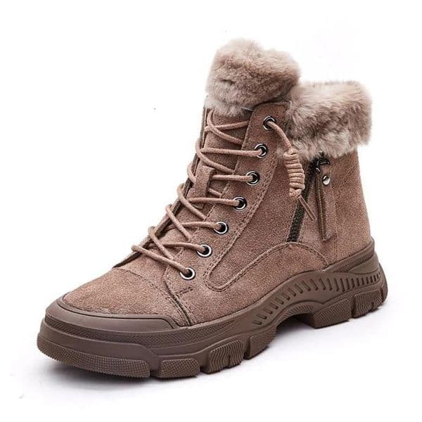 Winter Shoes Women Snow Boots Thick Sole Warm Plush Genuine Leather Ladies Ankle Booties Non-slip Plus Size 41 251230