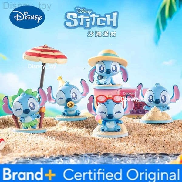 Disney Stitch Beach Party Blind Box Toy Official Summer Limited Figures Collectible Desk Decor Kids Birthday Christmas Gifts H251231