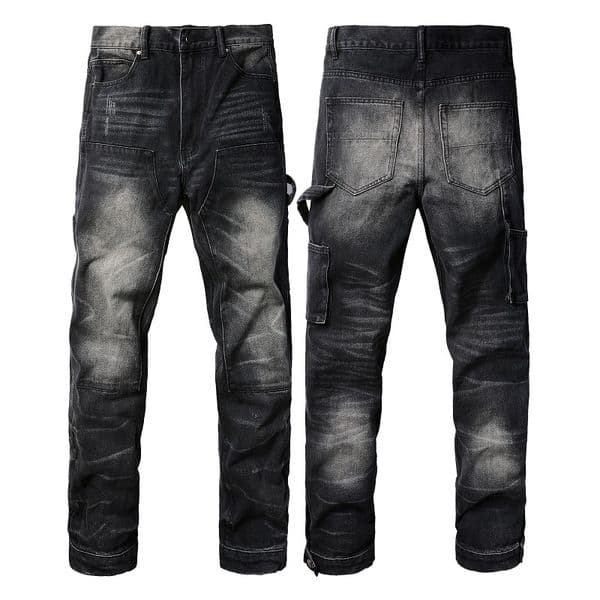 WOZK men's loose casual straight leg jeans men's vintage work pants