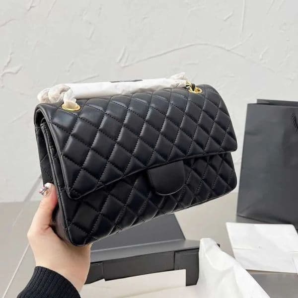 Evening Bags Cross Body 22Ss ladies Double purse Classic Medium Flap Quilted Bag Gold sliver Hardware Turn Lock Crossbody Women Shoulder Handbag 25cm Designer thumbnail 2