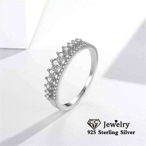 CC Princess Ring Cute Engagement Wedding Jewelry Crown Design Small Rings for Women Fashion Accessories CC1673