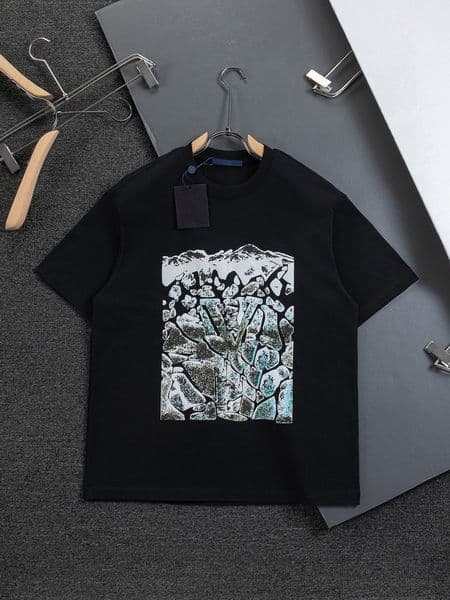 26SS Season Summer Mens Designer T Shirts with Letter Print Designer Tees Loose Fit Casual Tops Short Sleeve Shirt