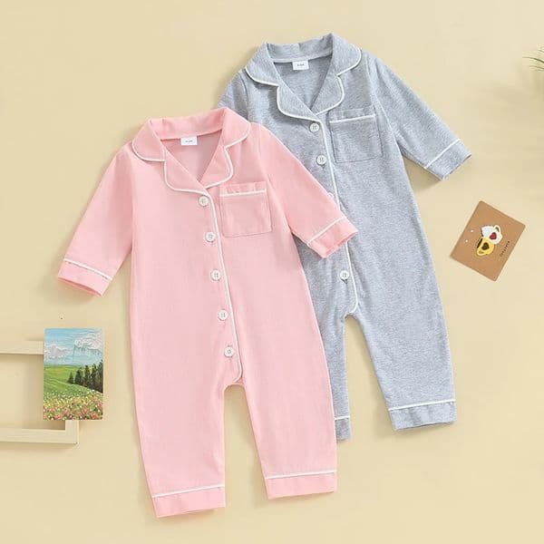 Infant Baby Girl Boy Pajamas Jumpsuit Button Down Footless Pajama Christmas Pjs Sleepwear Nightgown 251230