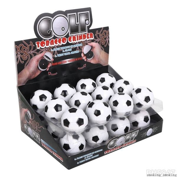 Football Ball Shape Plastic Round Golf Grinder Smoking Herb 43mm Grinders 2 Parts Layers Tobacco Cigarette Herbal Spice Crusher Miller Hand Mills with display boxes