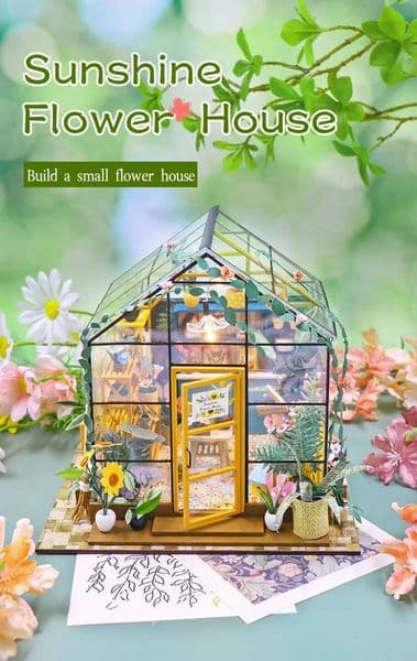 Bestseller 3D DIY Miniature Greenhouse Assembly Kit - Creative Micro-Landscape Model for Birthday & Christmas Gifts Black Friday Deal ddmytues