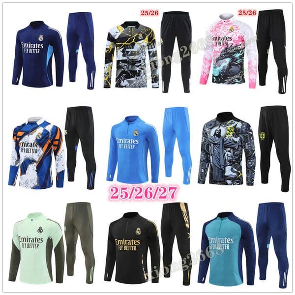 2026 2027 MadridEs soccer tracksuit Men and kids 25 26 27 football tracksuit training suit jogging Survetement Foot chandal futbol
