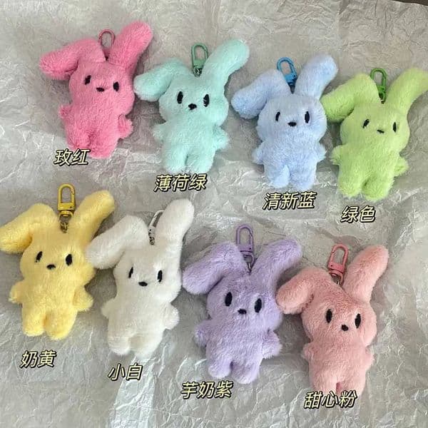 Cartoon Pink Plush Rabbit Keychain Selling Item Cute Student Backpack Fluffy Pendant Keyring Ladies Girls Car Bag Decoration 251229BJ