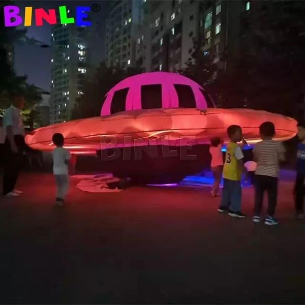 LED Lighted Giant Inflatable UFO Advertising Flying Saucer UFO Spaceship Balloon for Event Decoration thumbnail 2