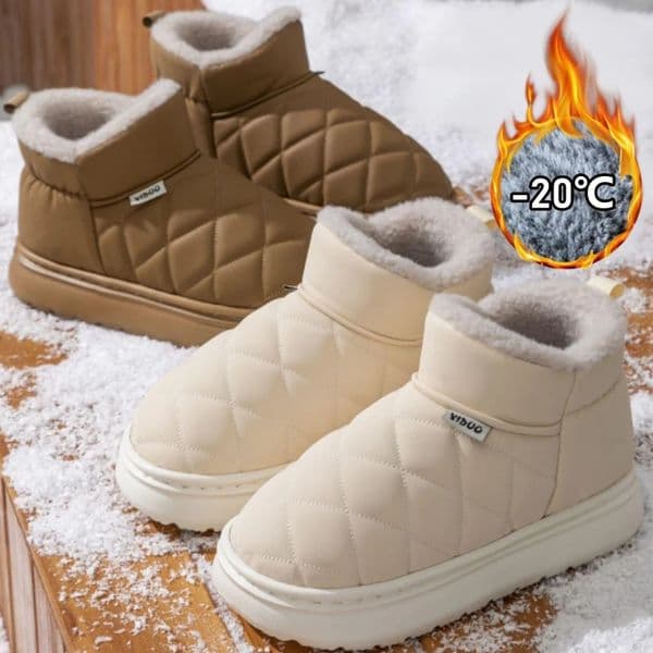 Waterproof Slip Resistant Winter Snow Boots Women Outdoor Traction Sole With Fur Lining Platform Cozy Slip On Slipper Shoes 251230