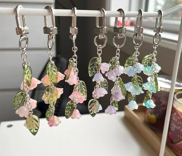 Lily of the Valley Keychain Bag Charms Handmade Flowers Aesthetics Cute Girly Gifts for Her 251219