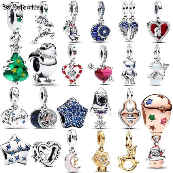 Silver Opening Family Heart Star Charm Suitable For Bracelets, Pendant Beads, Women's Boutique Jewelry Gifts, Free Shipping wholesale