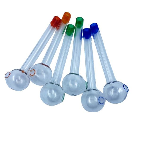 4Inch 10CM Length Glass Oil Burner Pipe Clear Blue Green Heady Water Hand Pipes Smoking Accessories