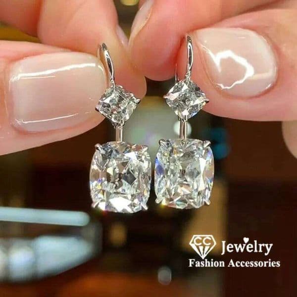 CC White Drop Earring 925 Silver Needle Fashion Jewelry Stud Dangle Earrings For Women Wedding Engagement Accessories CCE075