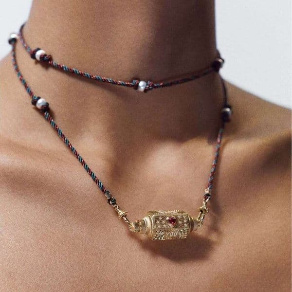 jewelry designer bracelet Valentine's Day colorful tarot card necklace, niche design, star eye pendant, gold-plated color preserving rainbow necklace