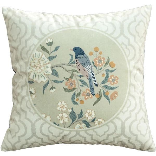 Decorative Bird Throw Pillow Case Flowers Cushion Cover Standard Square Sofa Bed One Side Print 18x18 Inches Beige Chinese 250630
