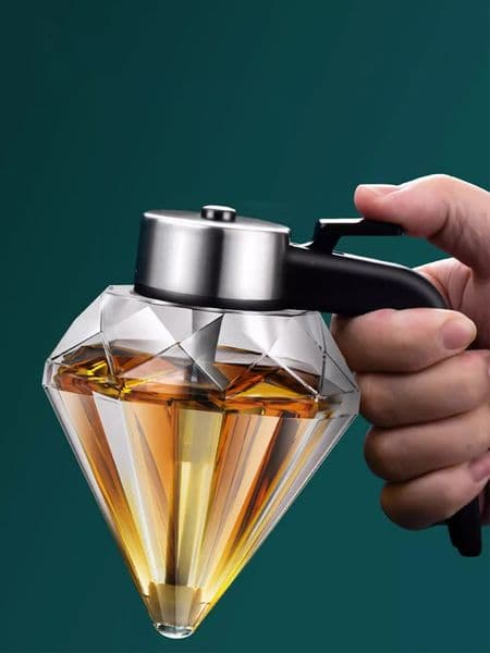 GIANXI Glass Syrup Storage Bottle Honey Dispenser Diamond Shaped Container Honey Jar Kitchen Accessories Kitchen Seasoning Can 250627BJ