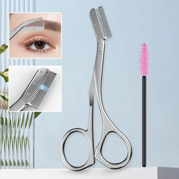 Eyebrow Trimming Scissors w/Combs Gifts For Men Women Eyebrow Face Razor Eyebrow Shaver Makeup Tools Eyebrow Trimmer Scissor 250627