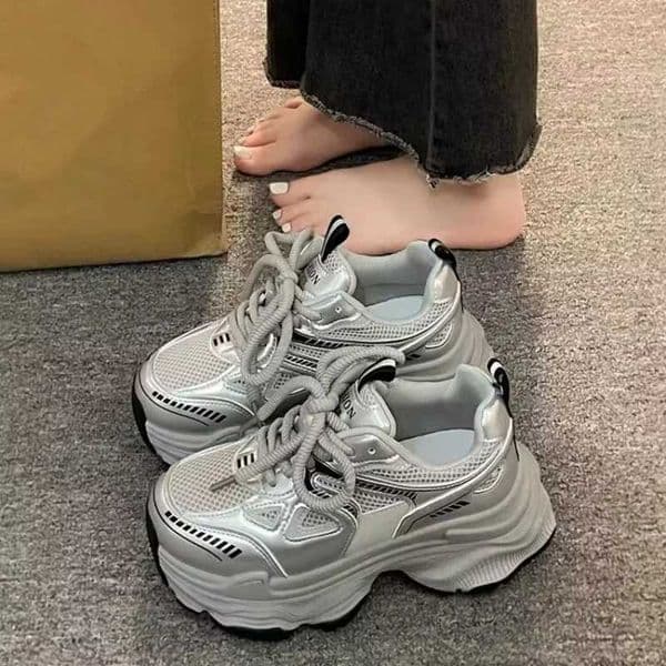 Popular Daddy Shoes Womens 2025 Spring and Summer New Thick-soled Heightened Mesh Breathable and Versatile Lightweight AthleisuXJ260702