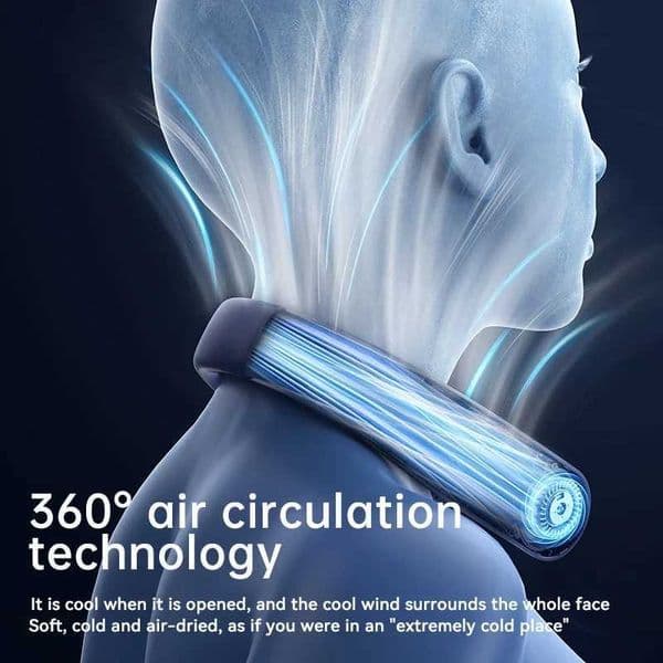 10000mAh Portable Neck Fan Mini Bladeless Silent Neckband Fan USB Rechargeable 3 Speeds Mute Wireless Electric Neck Cooler Fans XJ250702