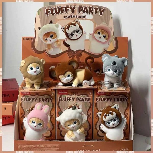 Genuine Mofusand Fluffy Party Series Blind Box Toy Kawaii Anime Figurines Cute Figure Collect Toys Mystery Box Kids Holiday Gift Y250701