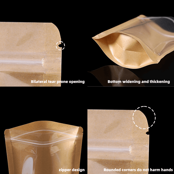 Kraft Brown Paper Carrier Pouches Environmentally Friendly Packaging Solution 6