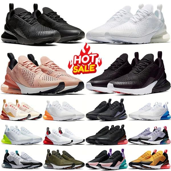 Free Shipping 270 270s designer running shoes trainer men women triple white black mesh leather blue pink outdoor sports runner casual shoe trainers sneakers