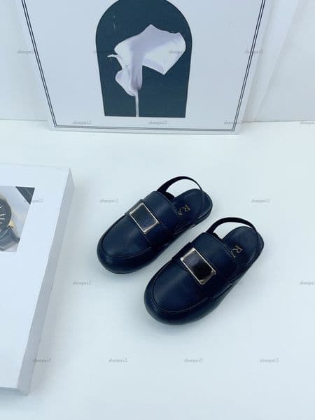 Luxury kids slippers Geometric logo badge design baby shoes Including box Summer boys shoes High quality girls Sandals A278X08N067