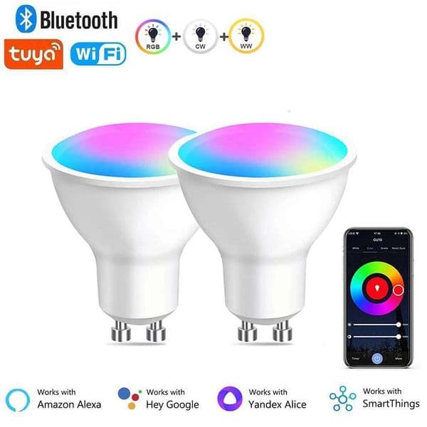 Tuya Led Light Bulbs 220V Gu10 Wifi Bluetooth Smart Life RGB Spotlight Downlight For Living Room Ceiling Alexa Google Dimmable