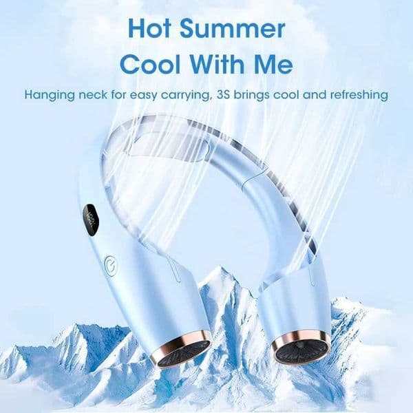 6000mAh Neck Hanging Fan USB Charging Multi Range 3rd Gear Wind Speed Adjustable Wireless Portable Outdoor Neck Fan Sport Fan XJ250702