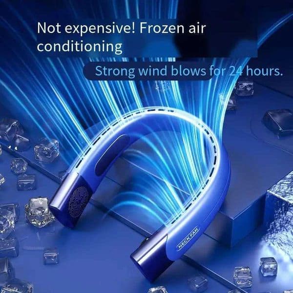 Hanging Neck Fan 3000mAh Portable Bladeless USB Rechargeable Mute LED Digital Display Electric For Summer Air Cooler M250702