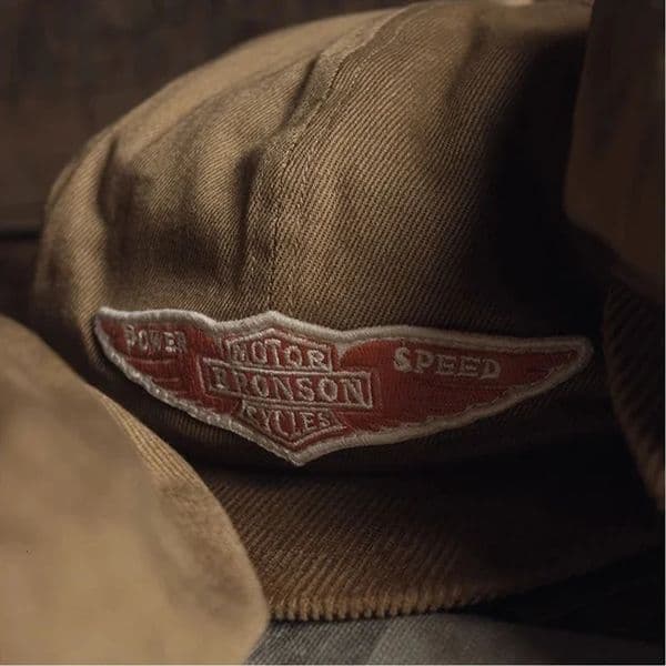 Bronson Motorcycle Biker Cap 1950s Style Mens Dome sboy Painters Hat Khaki 250701