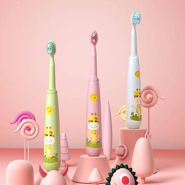 Childrens Electric Charging, Three Cleaning Modes4 Toothbrush Heads, Once Full Charger 35 Days, For Ages 3+ High-Quality