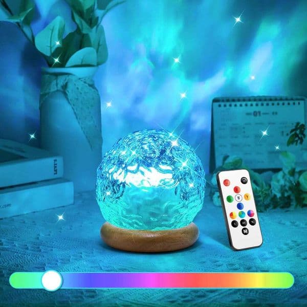 Lamp Mood Crystal Color Changing Lamp Light Projector Bedroom Dimmable Ambient Lighting Northern Lights Projector Remote Timer Ocean Room Decor Girls
