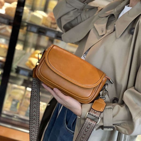 Spring Summer New Women's Crossbody Genuine Leather Square Cowhide Shoulder Fashion Small Bag