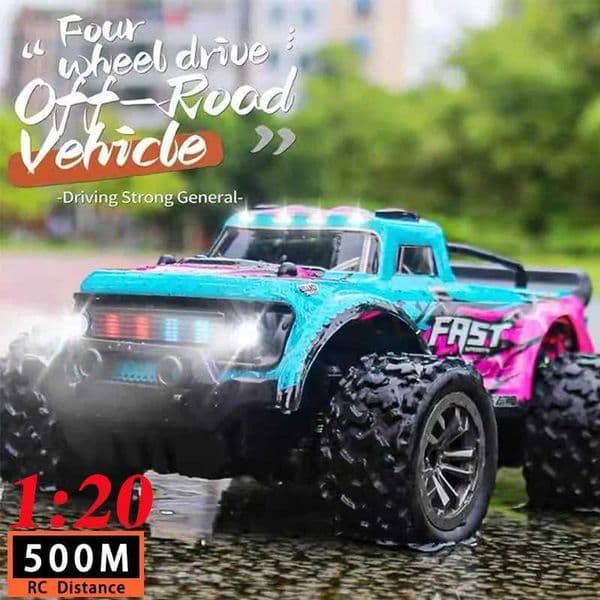 1 20 Model High Speed Off-road Remote Control Car 2WD With LED Light 2.4Ghz Climbing Vehicle Outdoor Off-road RC Car For Kids Toy XJ260703