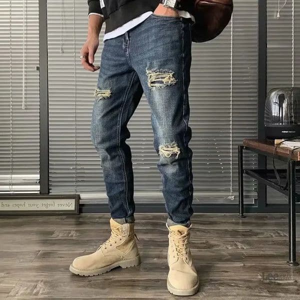 Tapered Hip Hop Trousers Summer Male Cowboy Pants Rock Mens Jeans 90s Streetwear Soft Premium Washed High Quality Xs 250703