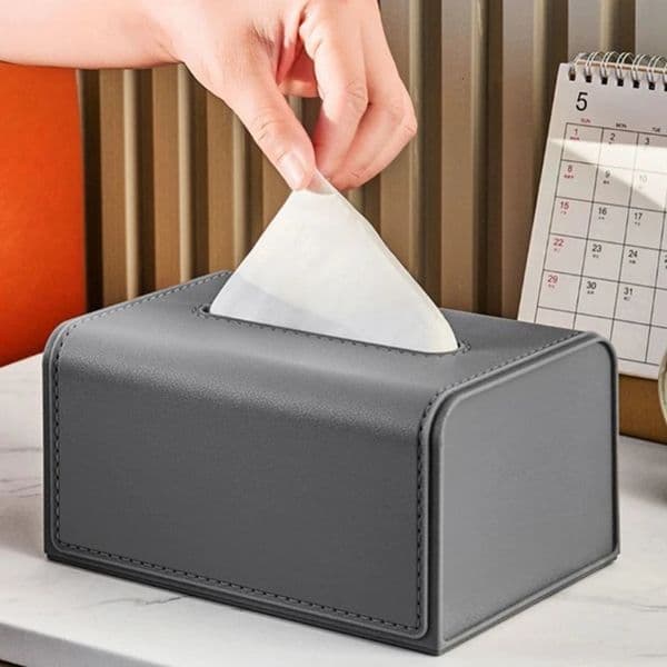 Waterproof Leather Texture Tissue Box Cover Napkin Holder Wet Paper Case Living Room Car Organizers Desk Storage 250703
