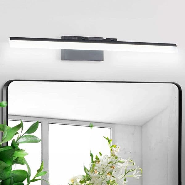32 Inch Modern LED Bathroom Vanity Light Sleek Black Metal Wall Light for Mirror Dressing Room or Sink Area Z250702