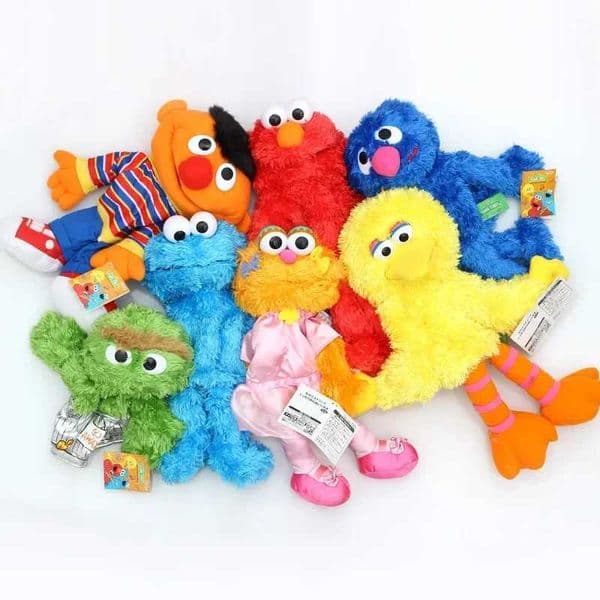 Original Large Sesame Stringing Hand Puppet Show Puppet Elmo Soft Plush Dolls Birthday Gifts for Children New Year Gifts W250703