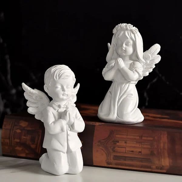 Cherub Angels Praying Sculpture And Statue Garden Christian Angel Figurine Ornaments For Home Decoration Table Party Decor 250703